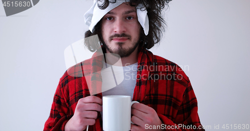 Image of Man with flu and fever