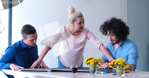 Image of Startup Business Team At A Meeting at modern office building