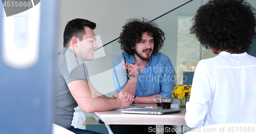 Image of Multiethnic startup business team on meeting