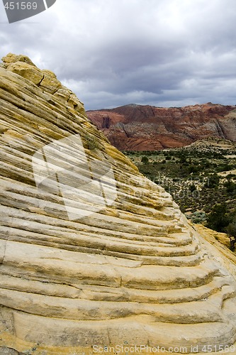 Image of Looking down the Sandstones in to Snow Canyon - Utah