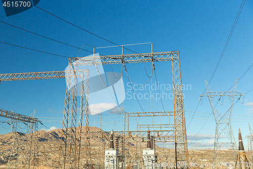 Image of transmission towers and power line