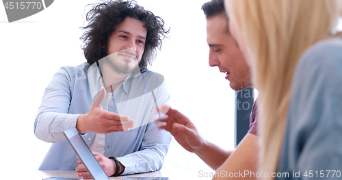 Image of Startup Business Team At A Meeting at modern office building