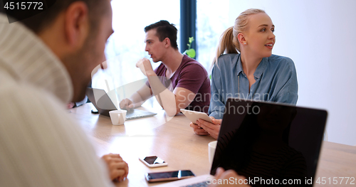 Image of Startup Business Team At A Meeting at modern office building