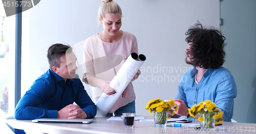 Image of Startup Business Team At A Meeting at modern office building