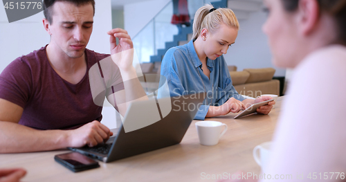 Image of Startup Business Team At A Meeting at modern office building