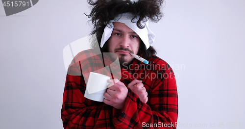 Image of Man with flu and fever