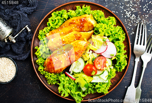 Image of fried chicken breast