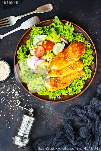 Image of fried chicken breast