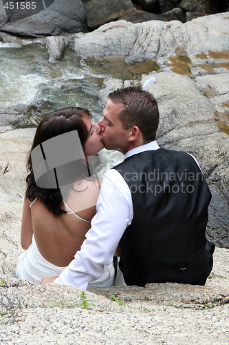 Image of Just married kiss