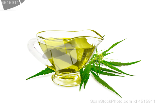 Image of Oil hemp in glass sauceboat