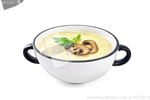 Image of Soup-puree mushroom with champignons in bowl