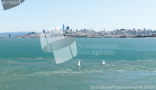 Image of view of san francisco city and pacific ocean