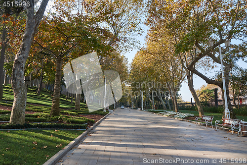 Image of Park in the autumn day, Istanbul, Turkey