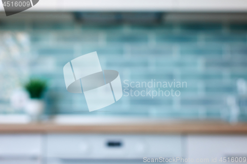 Image of Blurred view of kitchen interior