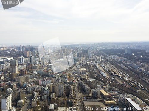 Image of Kiev, Ukraine - April 7, 2018: aerial view Spring city landscape