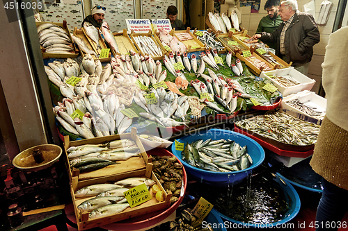 Image of fish market in Istanbul Turkey