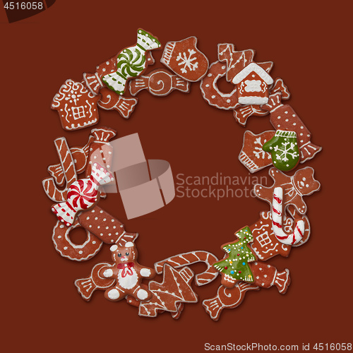 Image of Frame of gingerbread cookies