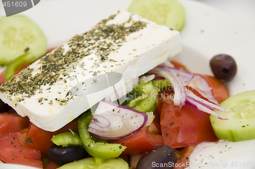Image of greek salad with feta cheese