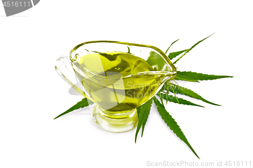 Image of Oil hemp in sauceboat