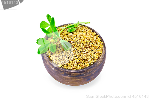 Image of Fenugreek with leaf in bowl