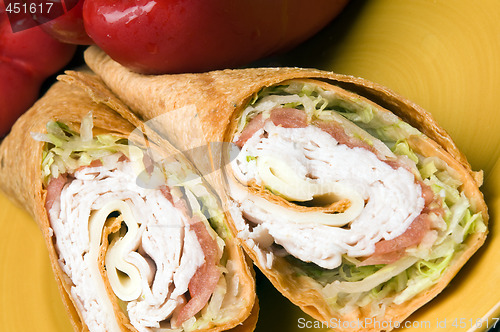 Image of turkey and swiss wrap sandwich