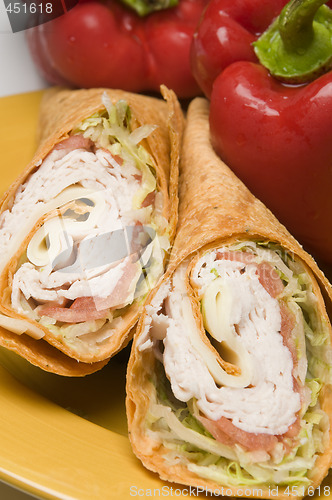 Image of turkey and swiss wrap sandwich