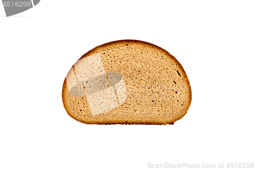 Image of Fresh baked bread slice isolated on white background. 
