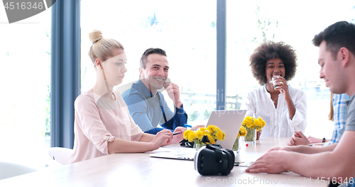 Image of Multiethnic startup business team on meeting