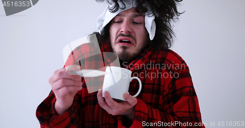 Image of Man with flu and fever