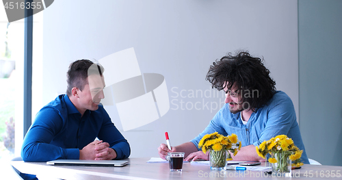 Image of Startup Business Team At A Meeting at modern office building