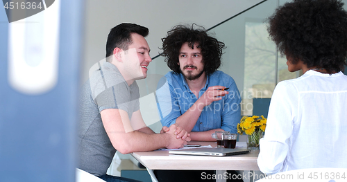 Image of Multiethnic startup business team on meeting