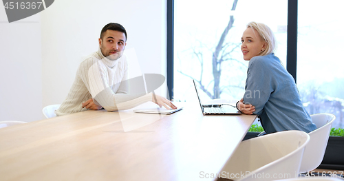 Image of Startup Business Team At A Meeting at modern office building
