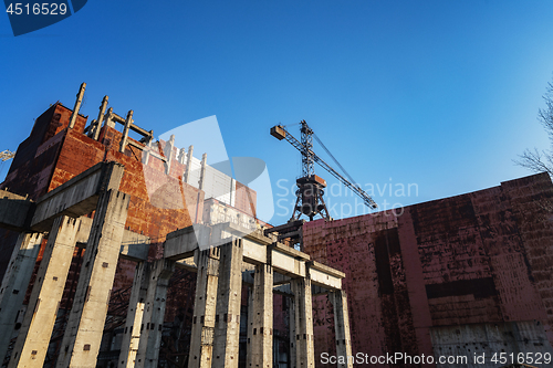 Image of Part of an Unfinished Nuclear Reactor in Chernobyl