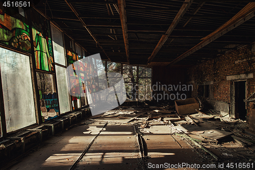 Image of Large windows in Pripyat City, Chernobyl Exclusion Zone 2019