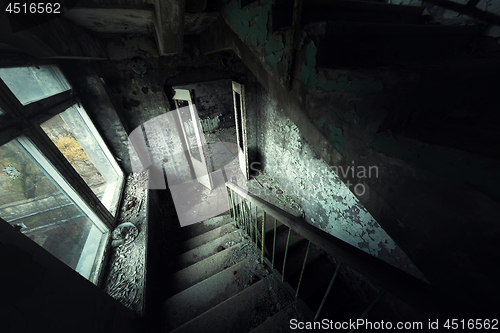 Image of Abandoned staircase angle shot