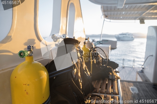 Image of Diving equipment on the boat