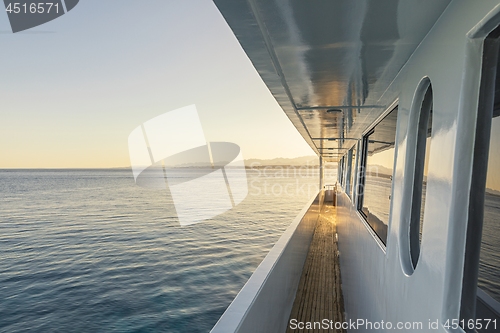 Image of Corridor of luxury yacht