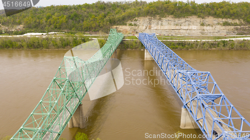 Image of Dual Bridges Carry Highway 60 Traffic both Directions over the O