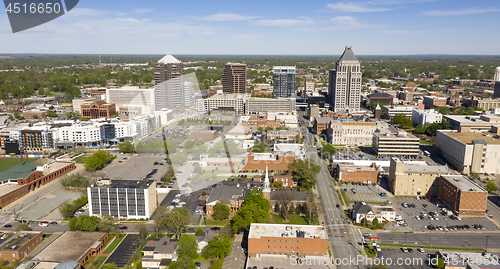 Image of Greensboro North Carolina Downtown City Skyline Urban Core