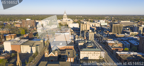 Image of Dawn Light Hits Downtown State Capitol Building Sprigfield Illin