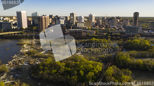 Image of Over The River Richmond Virginia Waterfront City Skyline