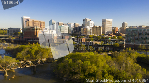 Image of Over The River Richmond Virginia Waterfront City Skyline