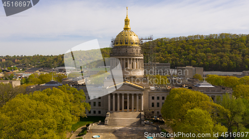 Image of Scaffolding Surrounds the Capital Dome in Charleston West Virgin