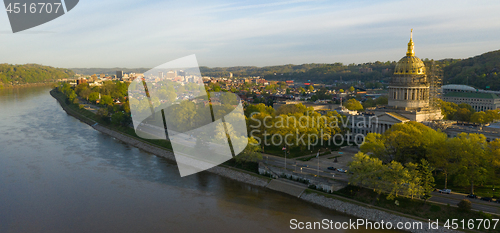 Image of Long Panoramic View Charleston West Virginia Capitol City