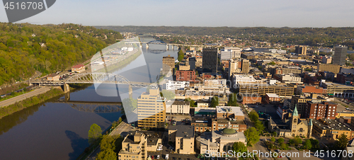 Image of Long Panoramic View Charleston West Virginia Capitol City