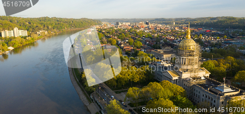 Image of Long Panoramic View Charleston West Virginia Capitol City