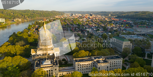 Image of Long Panoramic View Charleston West Virginia Capitol City