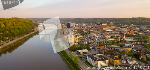 Image of Long Panoramic View Charleston West Virginia Capitol City