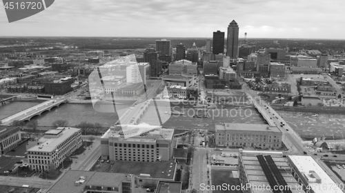 Image of Aeiral View Iowa State Capital City of Des Moines