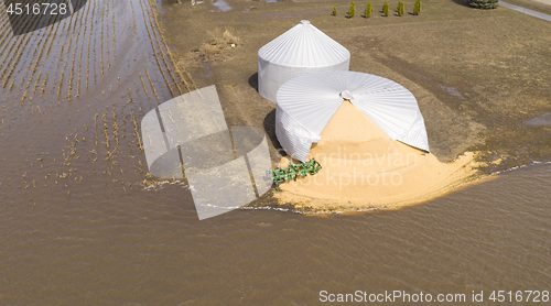 Image of Iowa Farm Silo Burst By Midwest Flooding Disaster March 2019